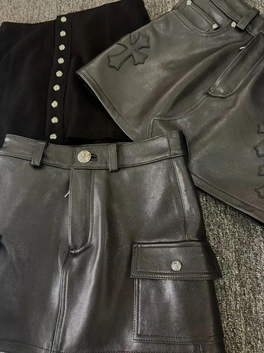 Chrome Hearts Кожаная юбка