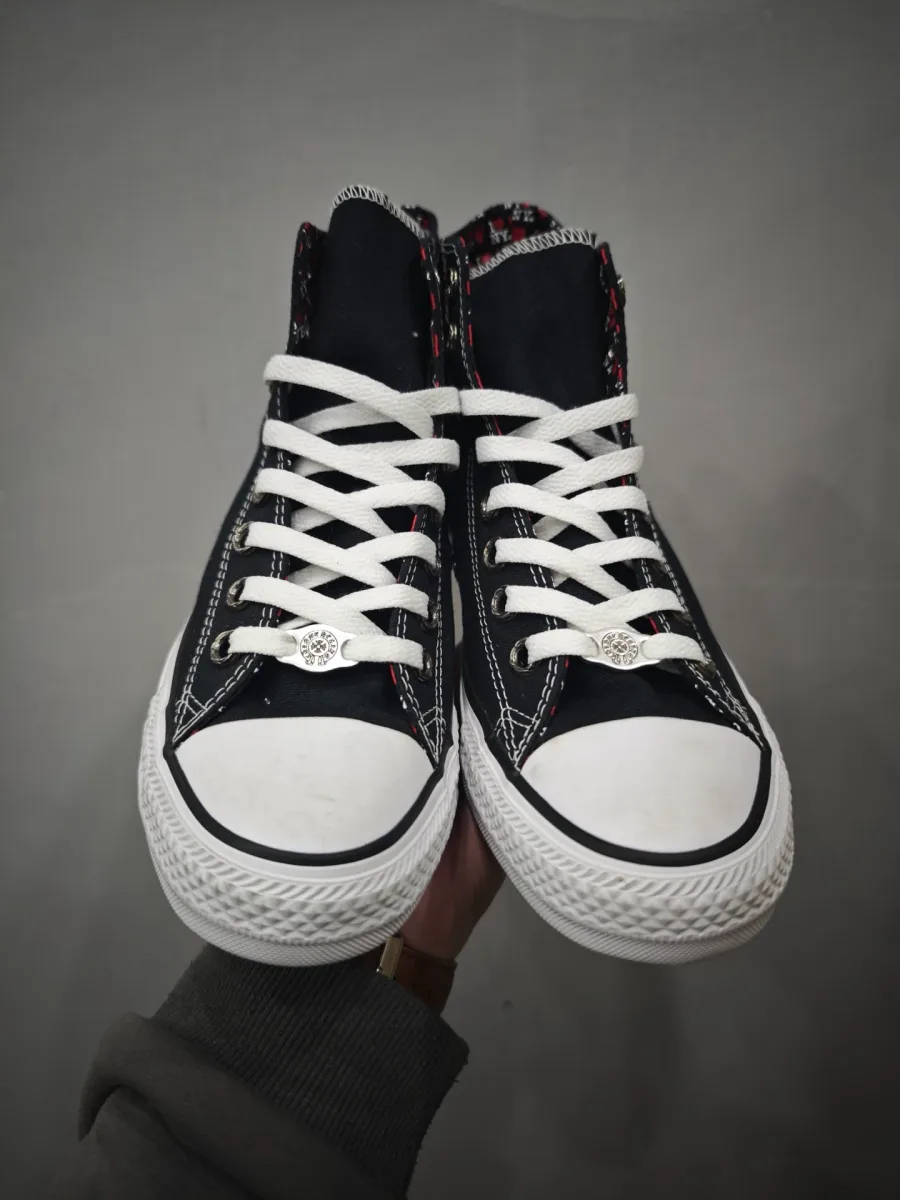 Высокие черные кеды Chrome Hearts x Converse Chuck Taylor All Star, вид спереди