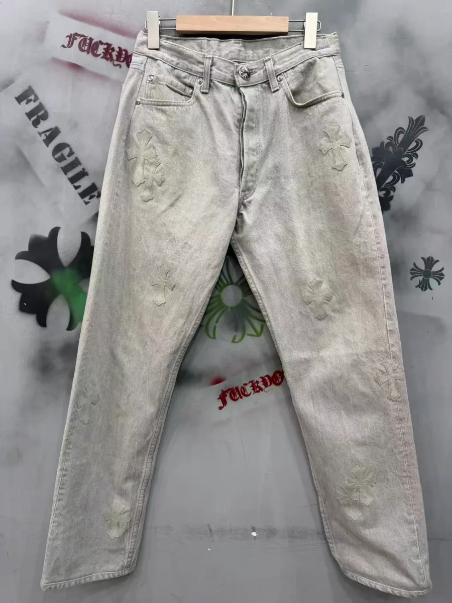 Серые джинсы Chrome Hearts x Levi's Vintage 501, вид спереди