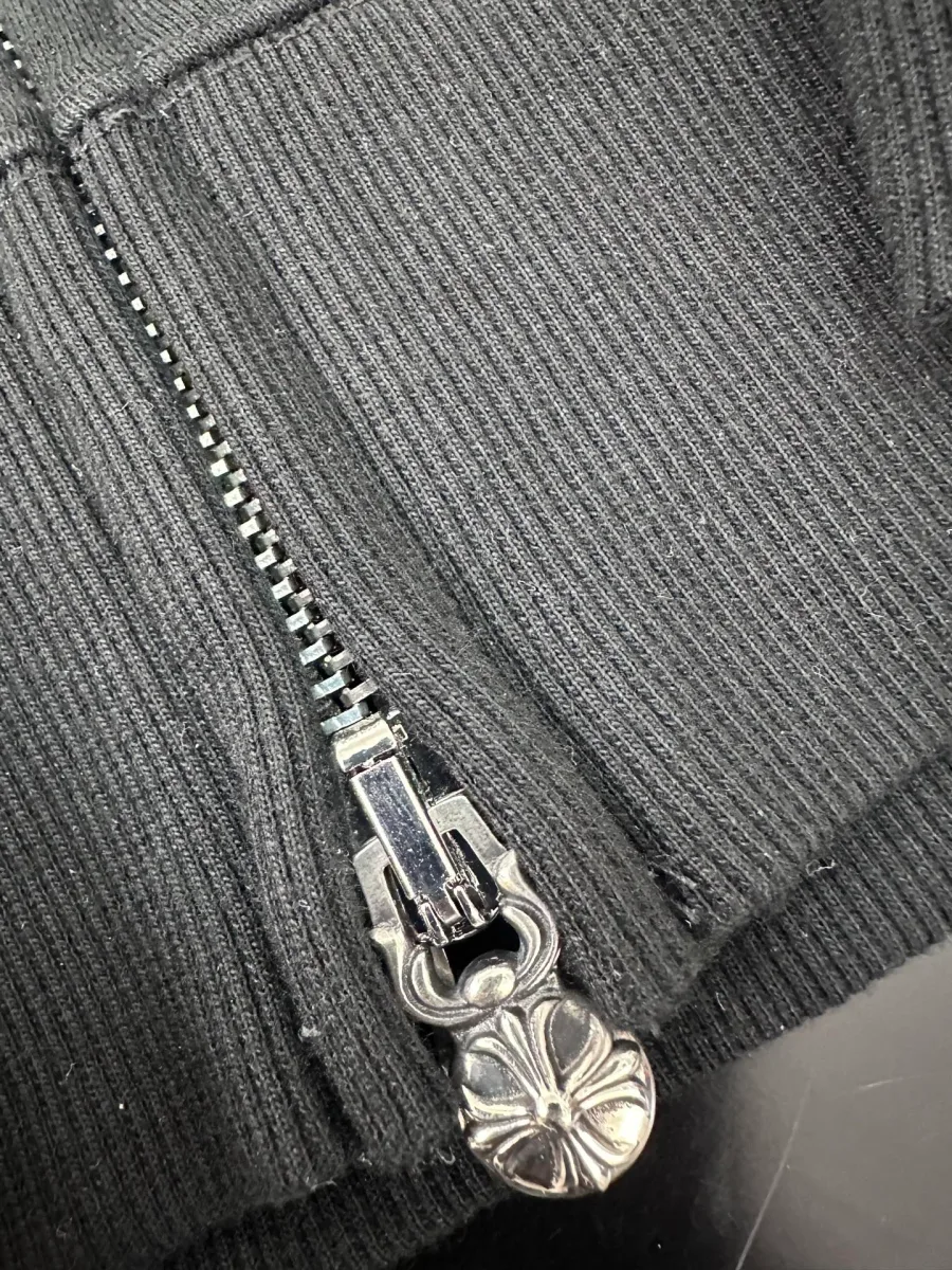 Ребристый манжет и молния худи Chrome Hearts