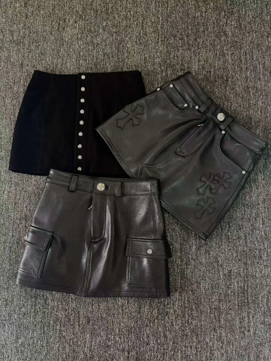 Кожаные юбки Chrome Hearts, раскладка