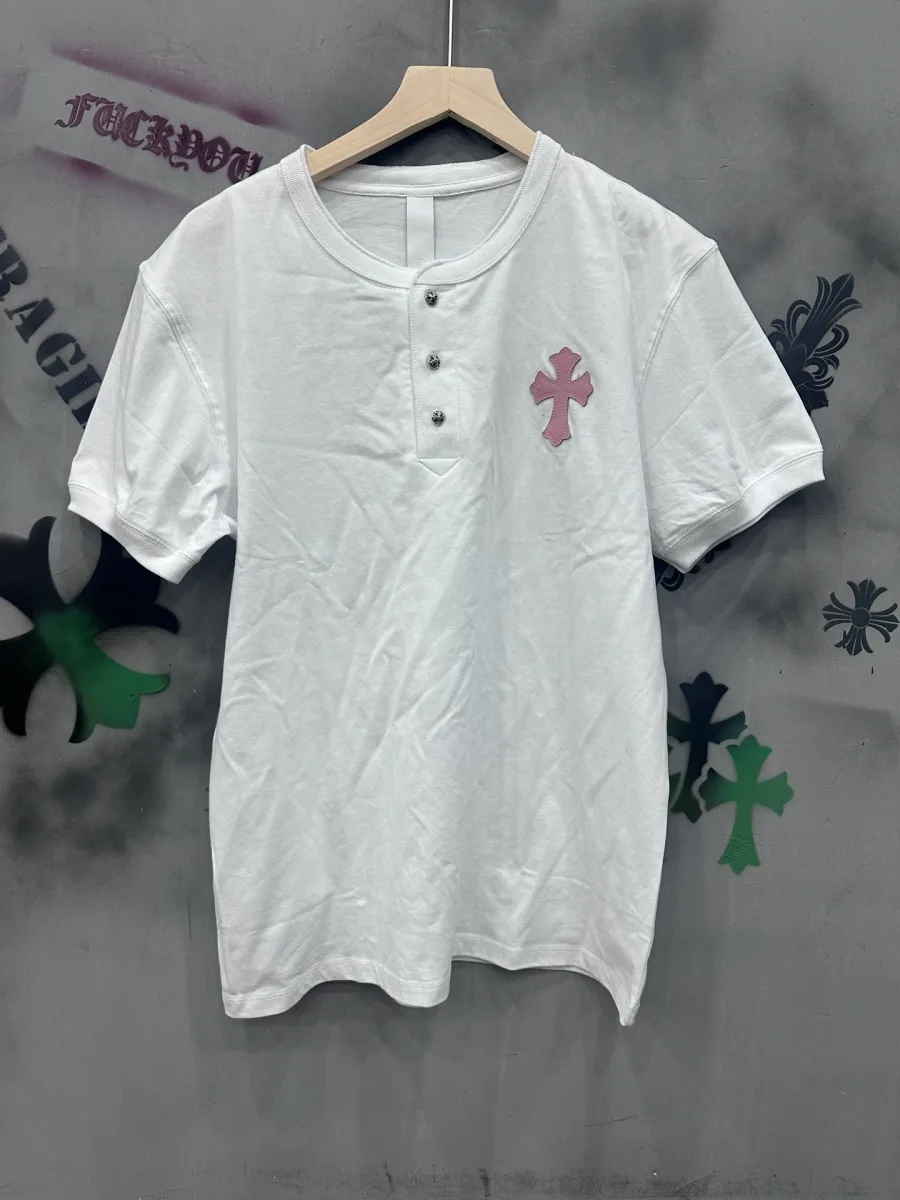 Chrome Hearts Футболка-хенли белого цвета
