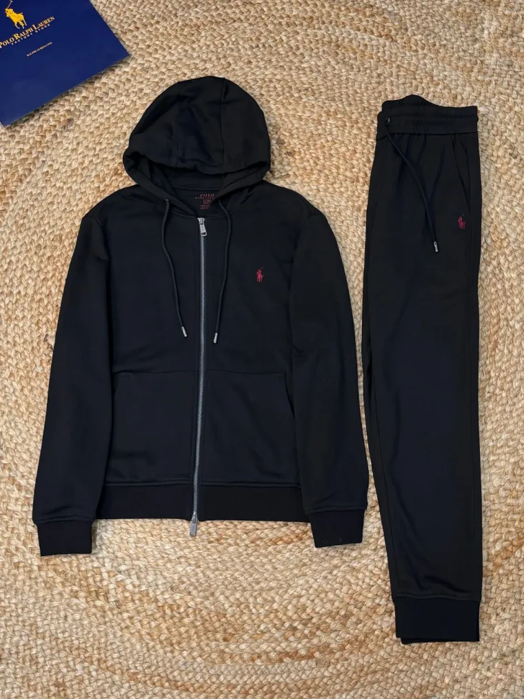 Ralph Lauren Чёрный спортивный костюм с красной вышивкой