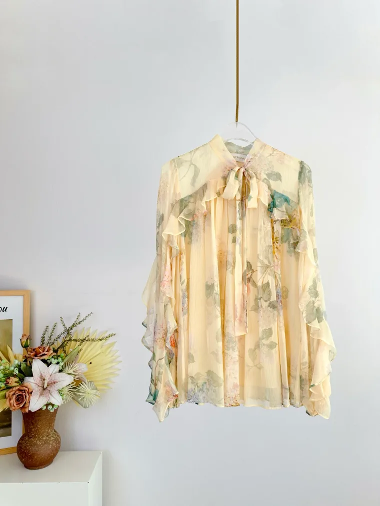 Zimmermann Блузка Illuminate Flutter Lemon Hydrangea