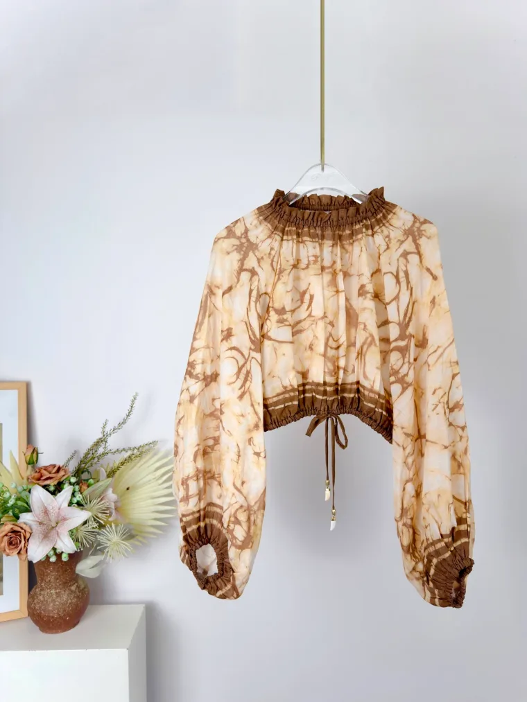 Zimmermann Укороченный топ Indra Chocolate Tie Dye