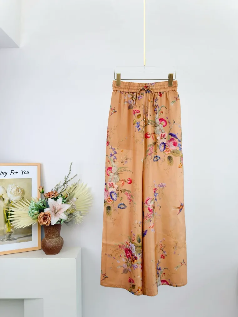 Zimmermann Шёлковые брюки Patience Tan Floral