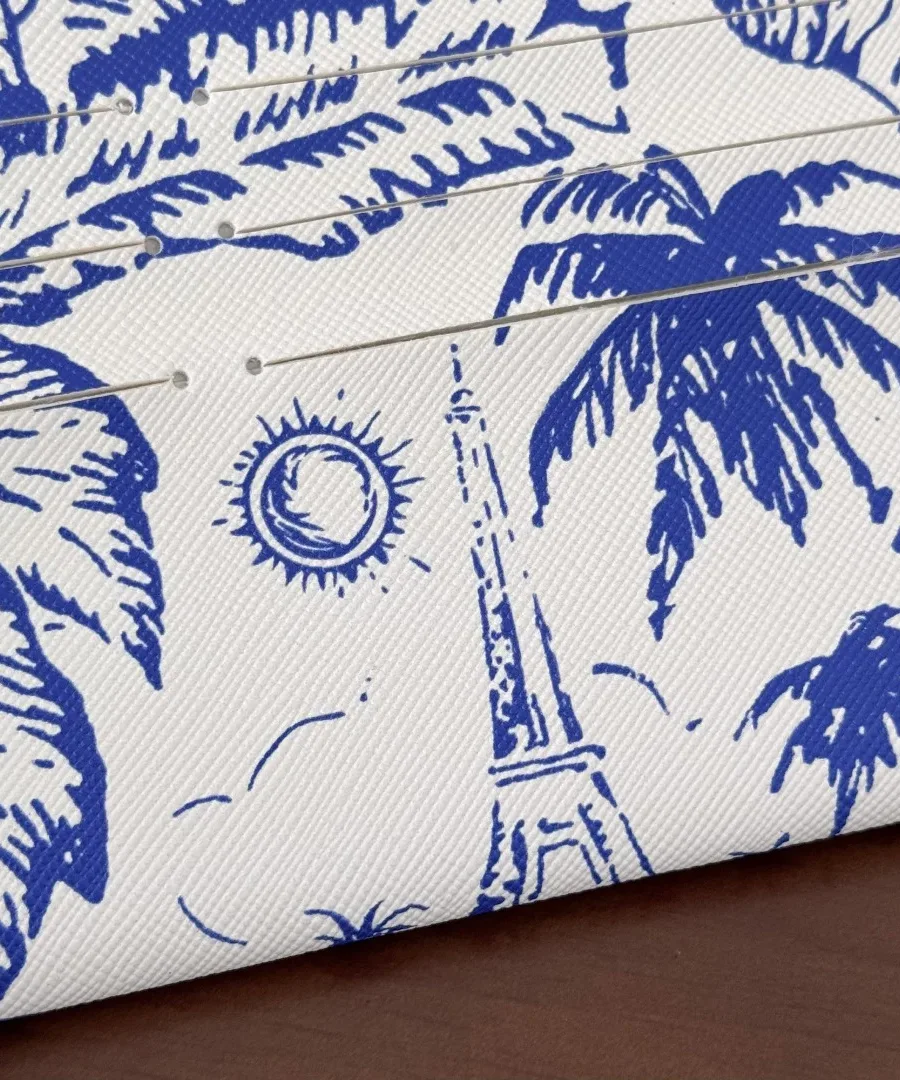 Съемный картхолдер с синим принтом Toile de Jouy