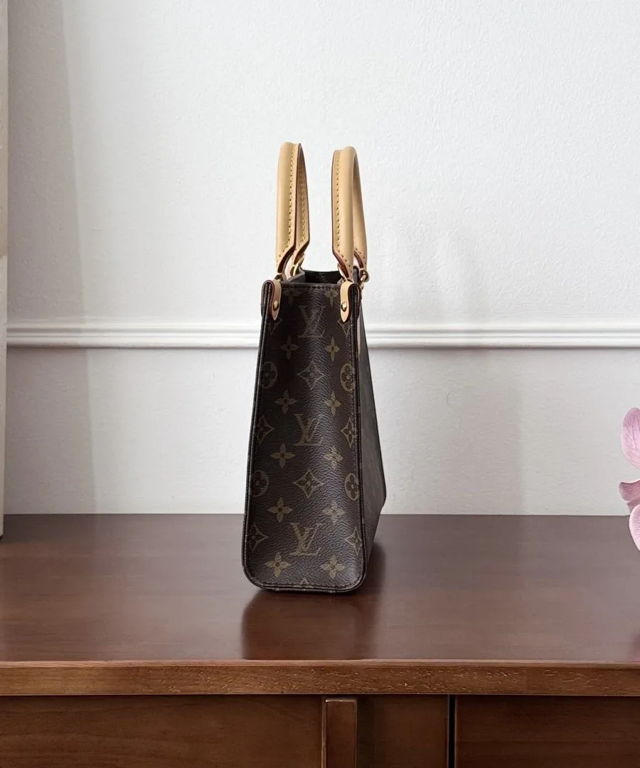 Коричневая сумка Louis Vuitton Sac Plat BB, вид сбоку