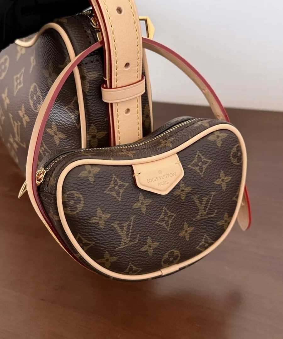 Съемный мини-футляр в форме полумесяца на сумке Louis Vuitton Loop, крупный план