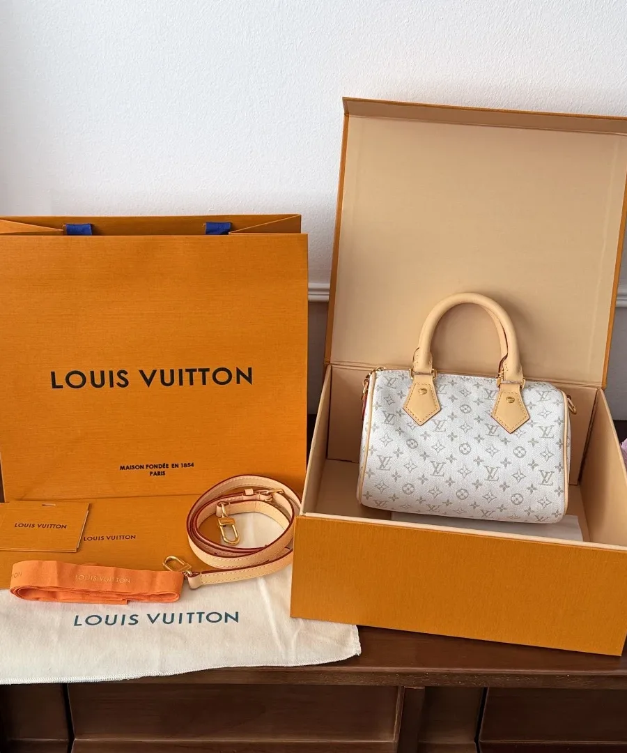 Сумка Louis Vuitton Speedy 20 в фирменной оранжевой коробке с пыльником и пакетом