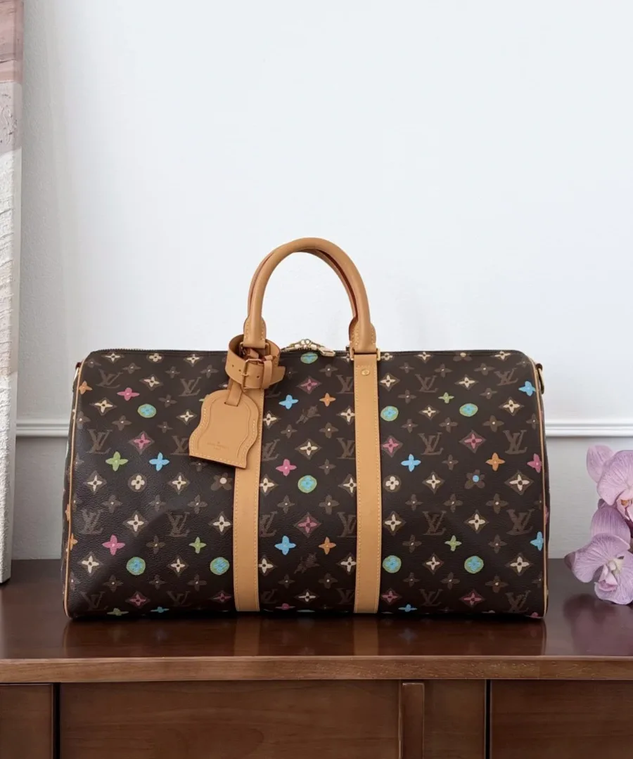 Дорожная сумка Louis Vuitton Keepall 45 с разноцветным принтом, вид спереди