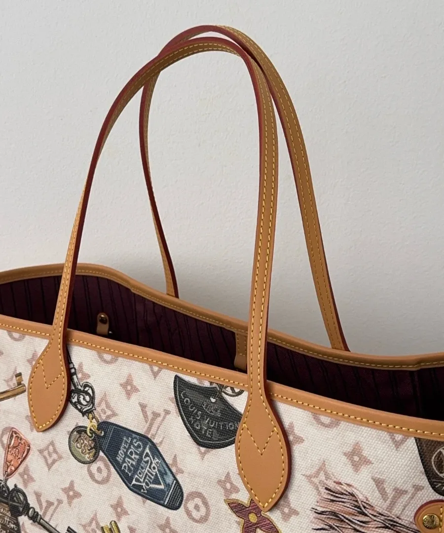 Верхняя часть сумки Louis Vuitton Neverfull GM с кожаными ручками