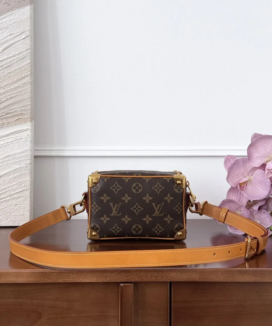 Коричневая сумка Louis Vuitton Soft Trunk с прикрепленным кожаным ремнем