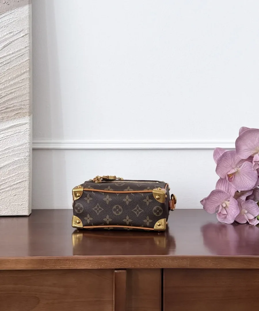 Задняя сторона сумки Louis Vuitton Soft Trunk с узором Monogram
