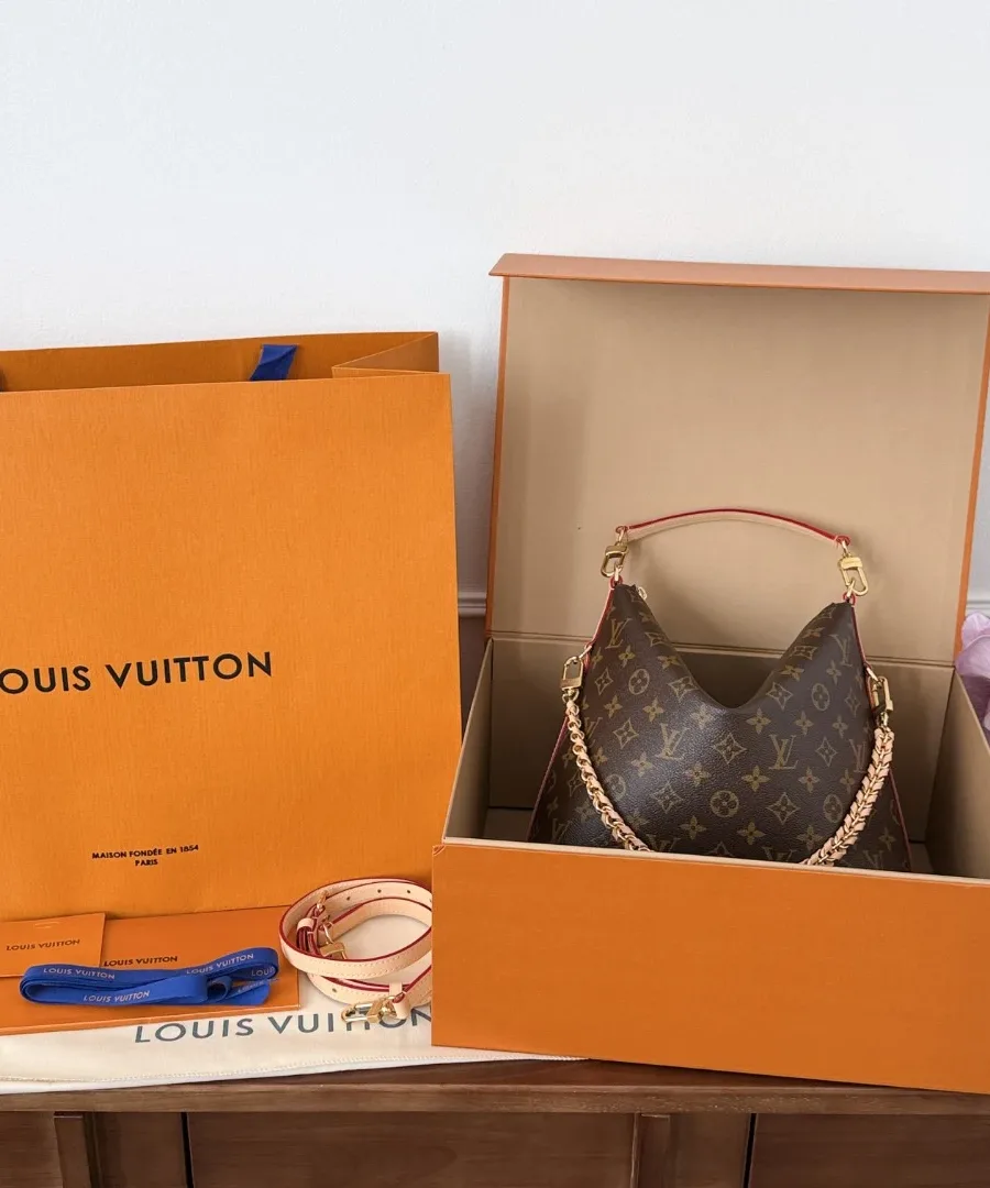 Сумка-хобо Louis Vuitton Monogram в фирменной оранжевой коробке с пыльником и ремнем