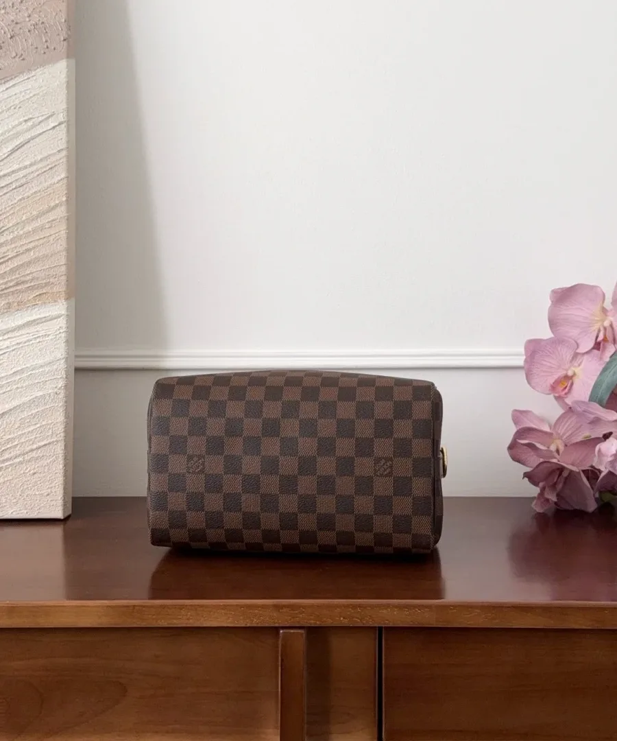 Сумка Louis Vuitton Speedy 25 в клетку Damier Ebene, вид снизу