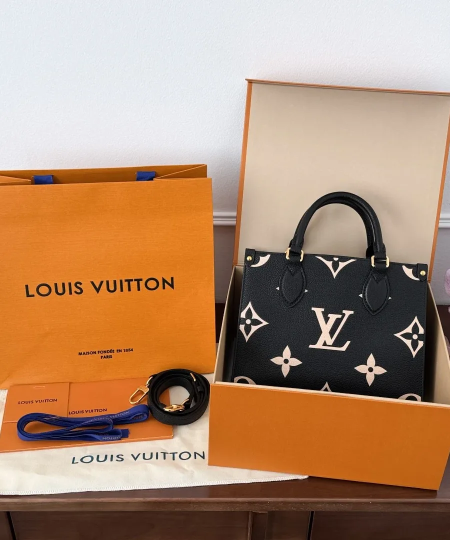 Сумка Louis Vuitton OnTheGo PM в фирменной оранжевой коробке с пыльником и пакетом