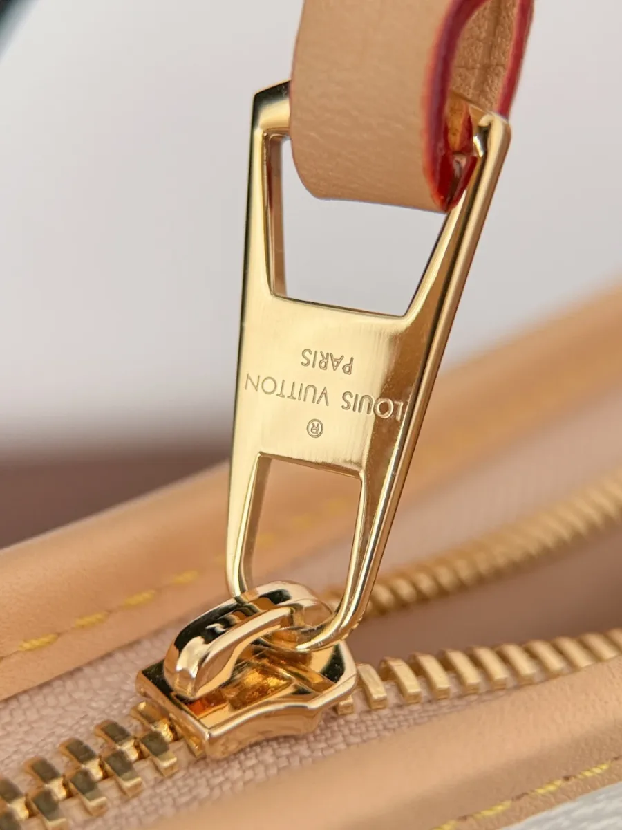 Золотистая застежка-молния с гравировкой Louis Vuitton