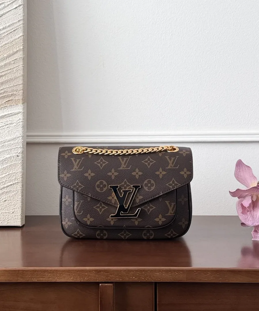 Коричневая сумка Louis Vuitton Passy из канвы Monogram, вид спереди