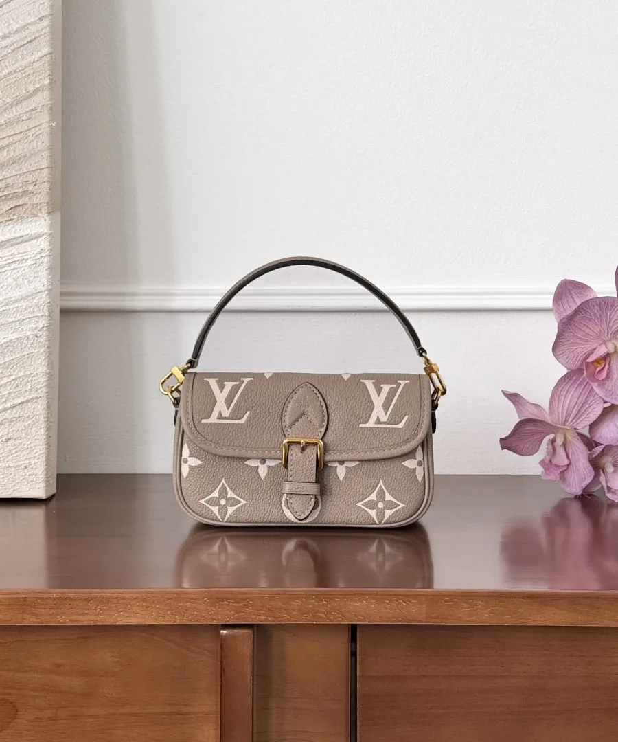 Серо-бежевая сумка Louis Vuitton Nano Diane, вид спереди