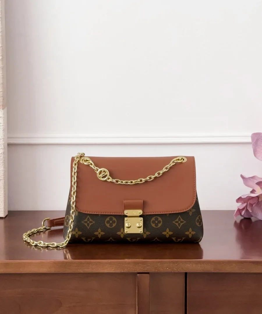 Коричневая сумка Louis Vuitton Madeleine MM на плечо, вид спереди