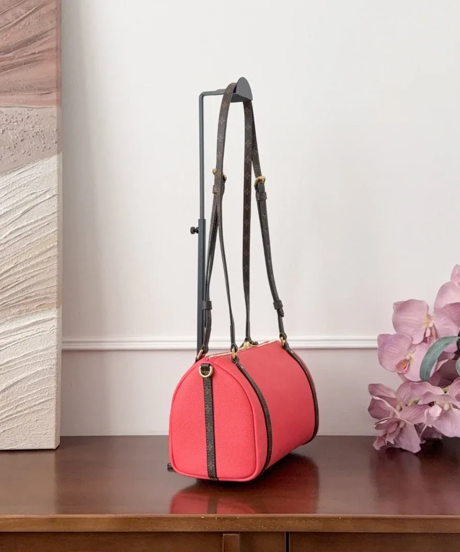 Розовая кожаная сумка Louis Vuitton Express, вид сбоку