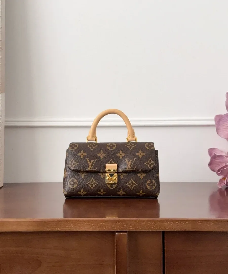 Коричневая сумка Louis Vuitton Madeleine Nano из канвы Monogram, вид спереди
