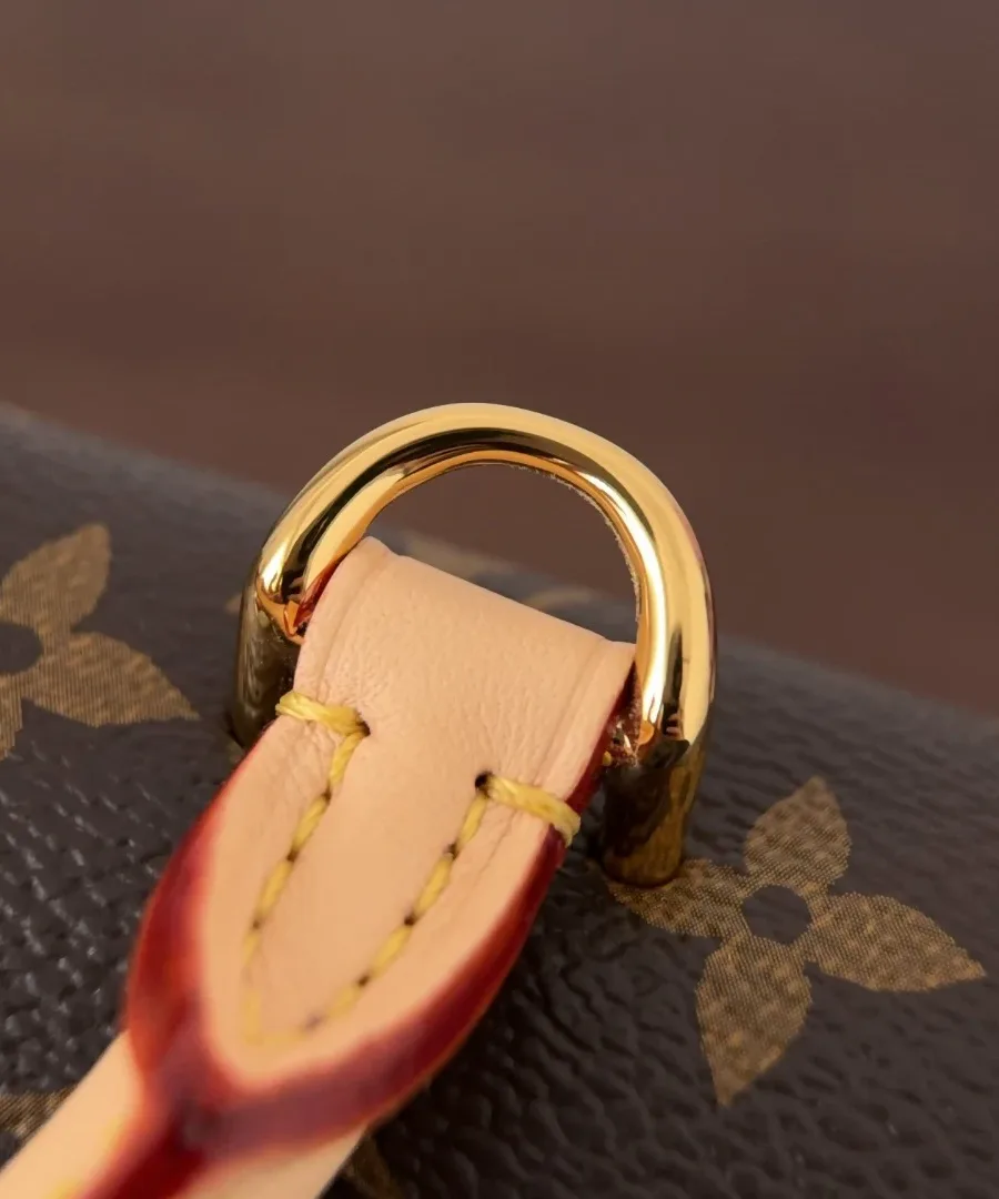 Деталь крепления ручки сумки Louis Vuitton Madeleine Nano с золотистым полукольцом