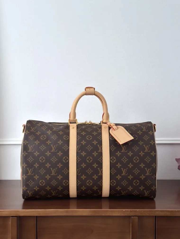 Louis Vuitton Коричневая дорожная сумка Keepall 45 с узором Monogram