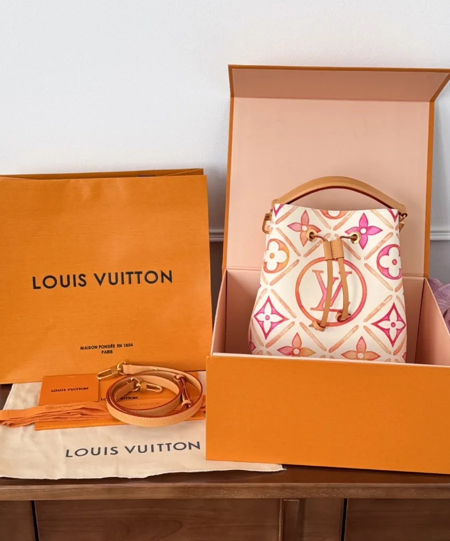 Разноцветная сумка Louis Vuitton NéoNoé BB в комплекте с фирменной коробкой и пакетом