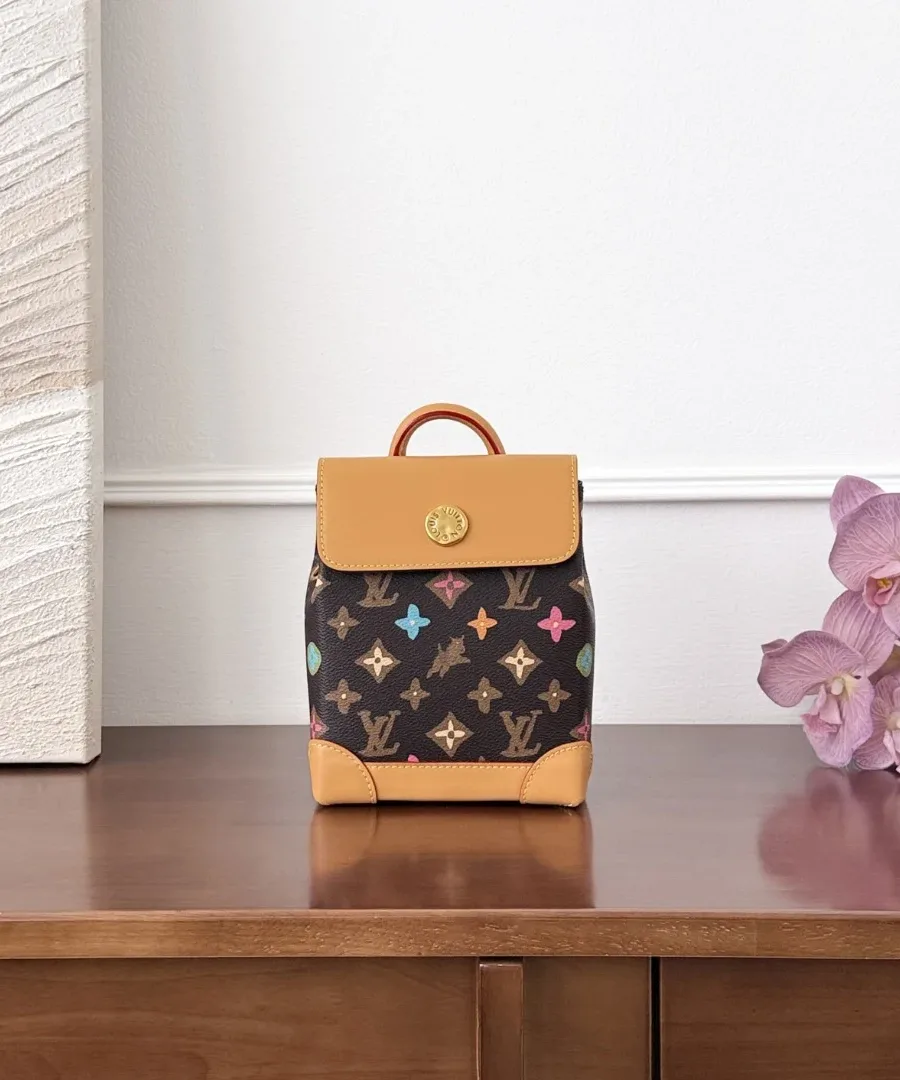 Сумка Louis Vuitton Nano Steamer из канвы с разноцветной монограммой, вид спереди