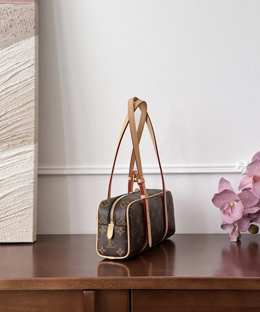 Коричневая сумка на плечо Louis Vuitton Hang On Monogram, вид сбоку