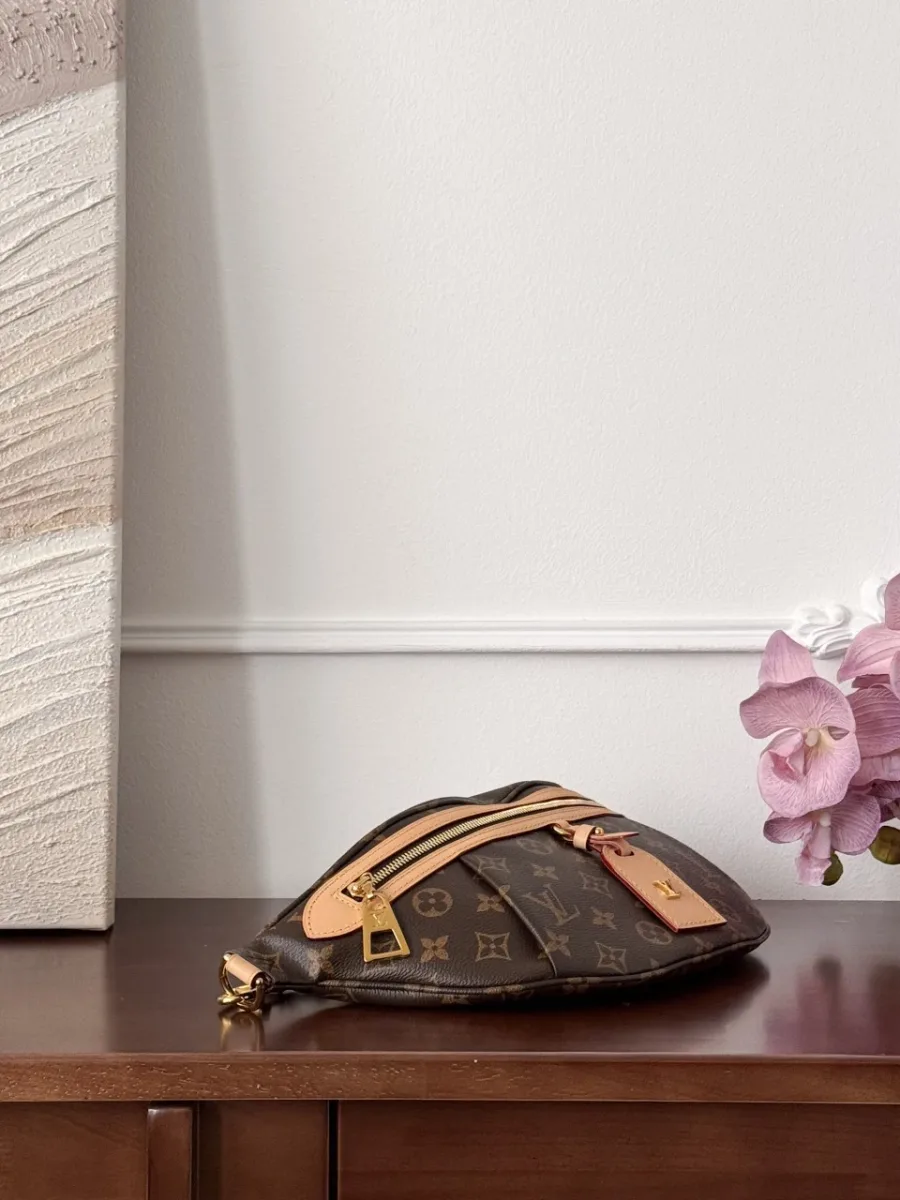 Поясная сумка Louis Vuitton Bumbag, вид сбоку, демонстрирующий форму.