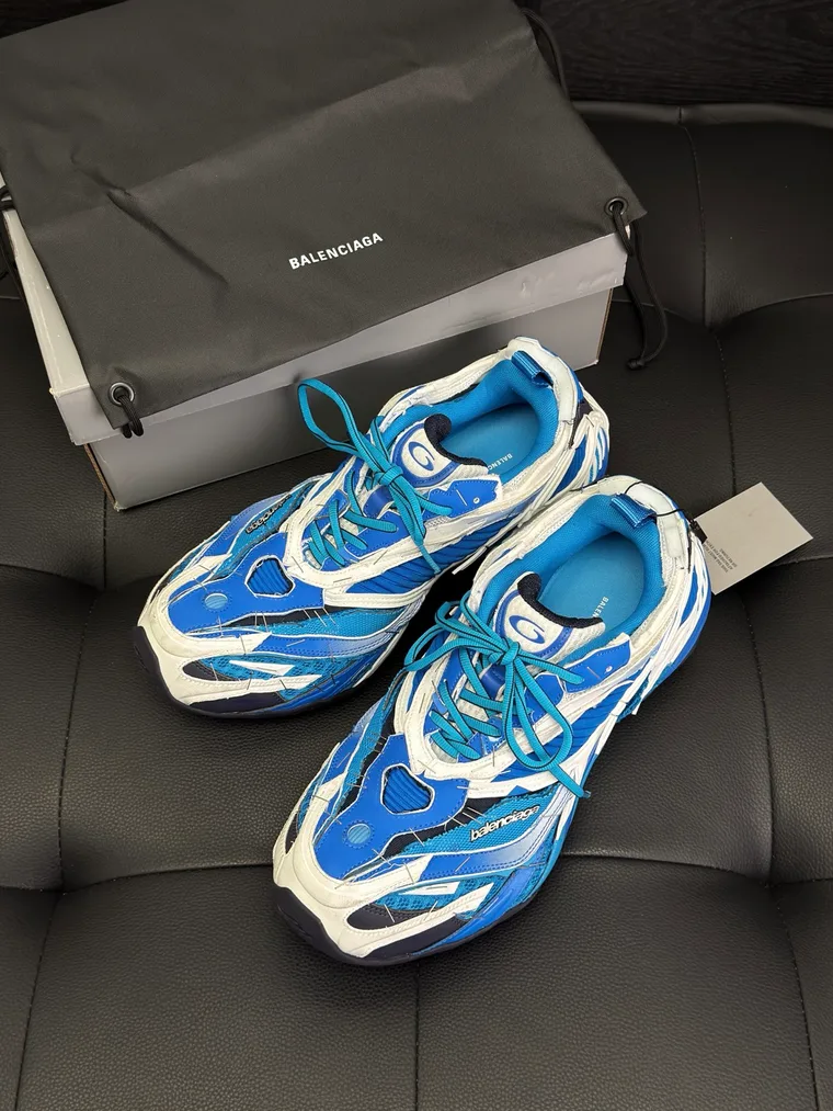 Balenciaga Сине-белые кроссовки Soleless со скобами