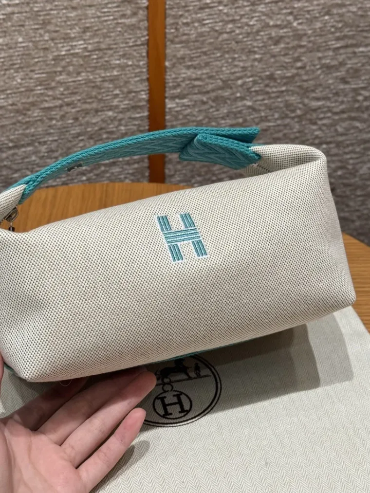 Hermes Косметичка Bride a Brac 21 см All- cotton 3P/Blue Atoll