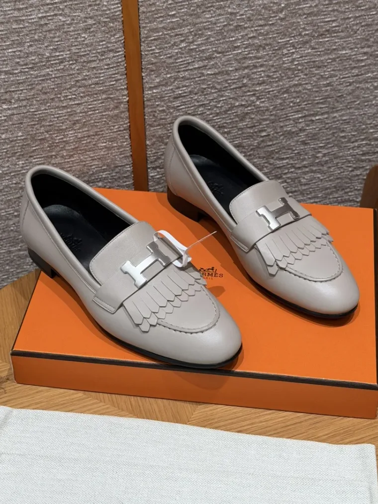 Hermes Туфли Royal кожа Pebble Beige