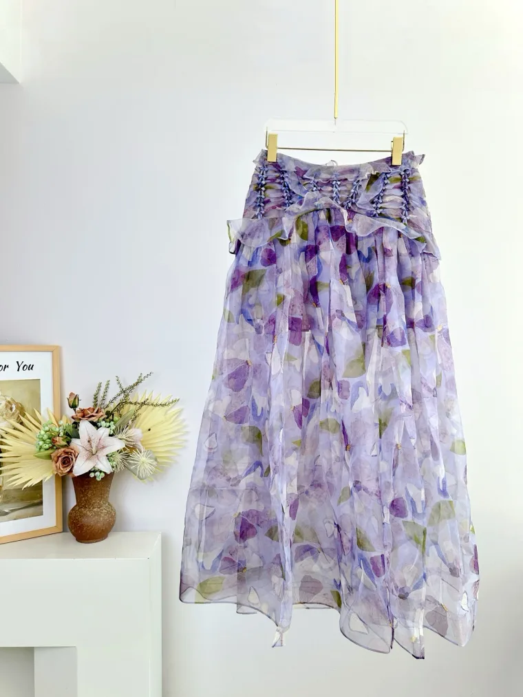 Zimmermann Макси-юбка Dawning Lilac Floral