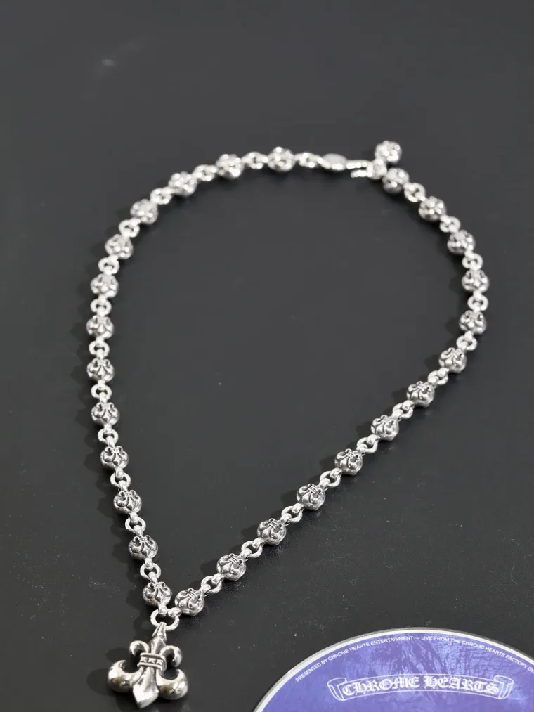 Chrome Hearts Колье с кулоном BS Fleur из серебра 925 пробы