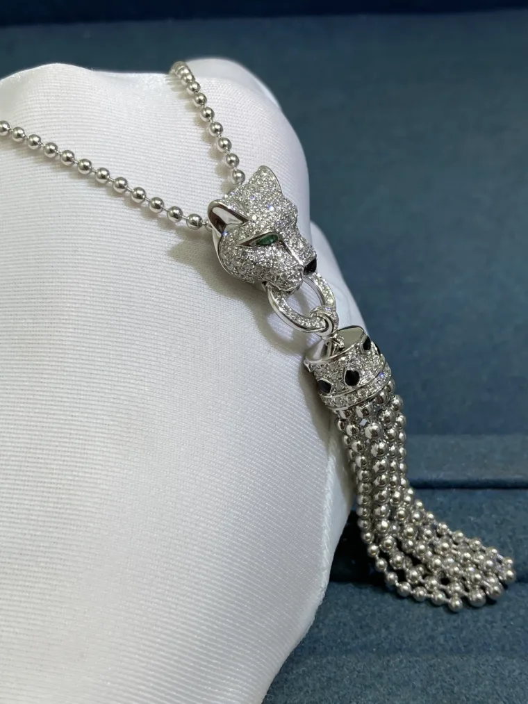Cartier Цепочка с подвеской в виде пантеры и кисточки
