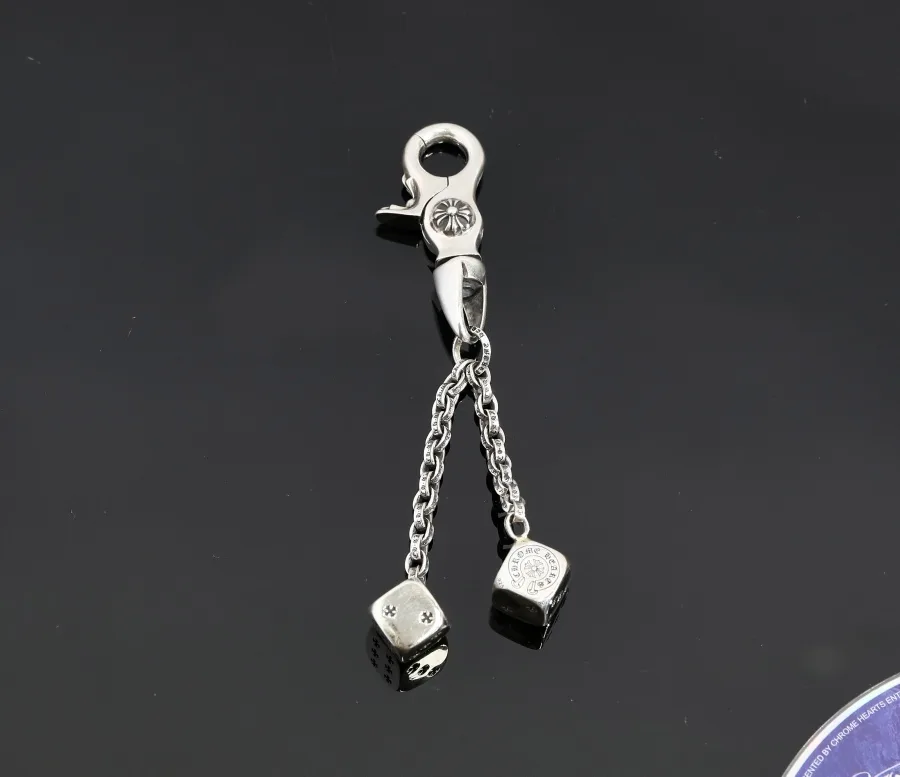Серебряная подвеска-цепь Chrome Hearts Dice с карабином