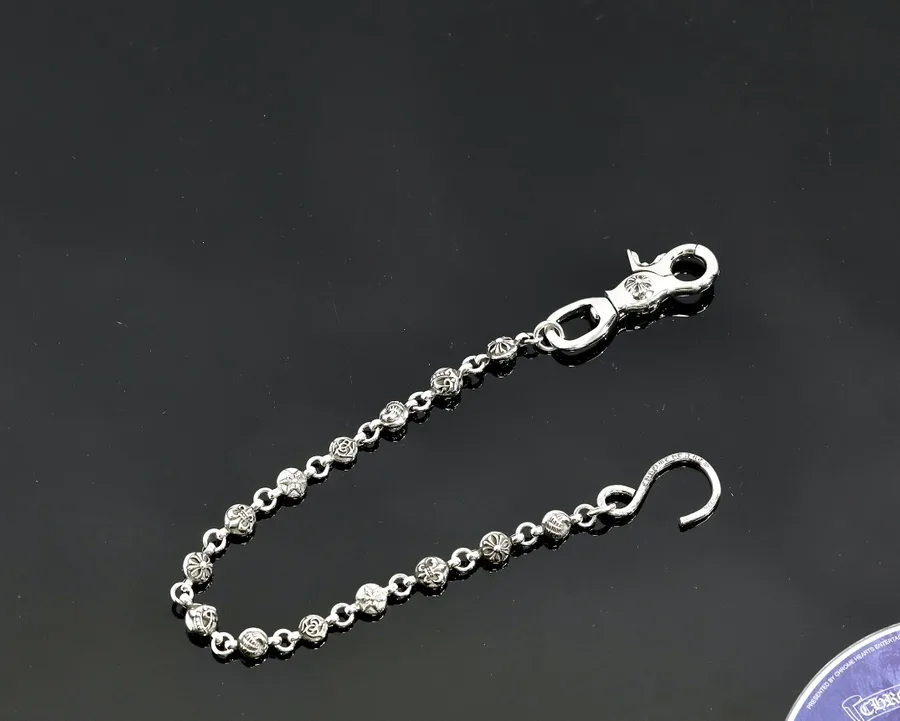 Цепь Chrome Hearts из серебра 925 пробы по диагонали