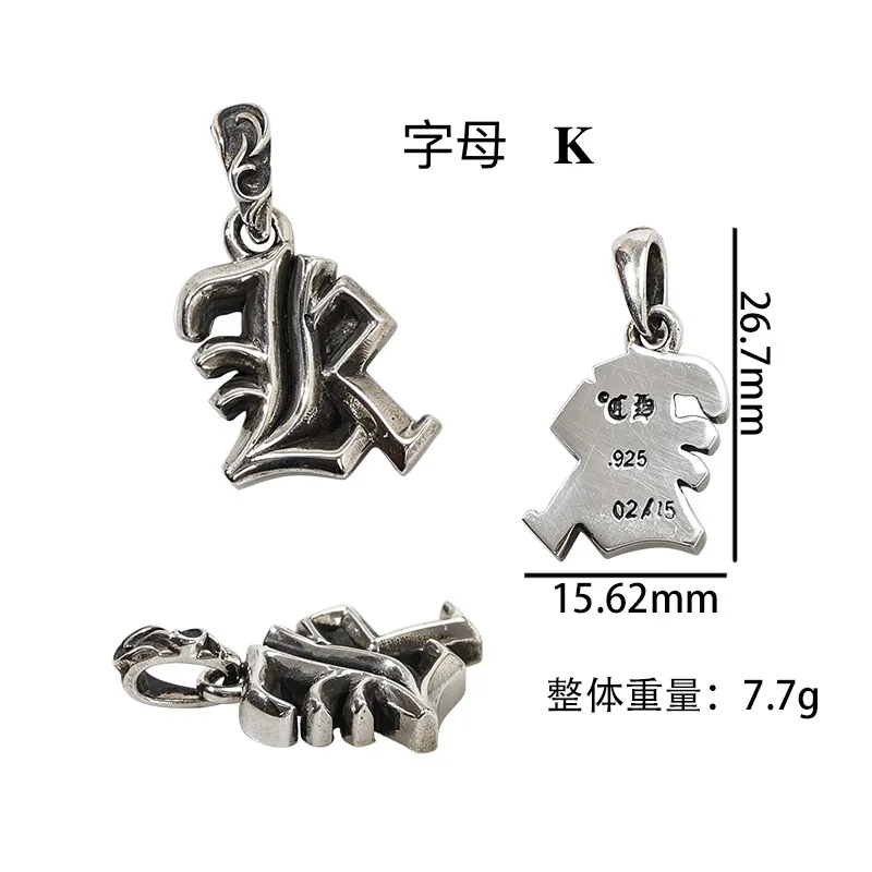 Схема с размерами 26.7 на 15.62 мм и весом серебряной подвески K Chrome Hearts