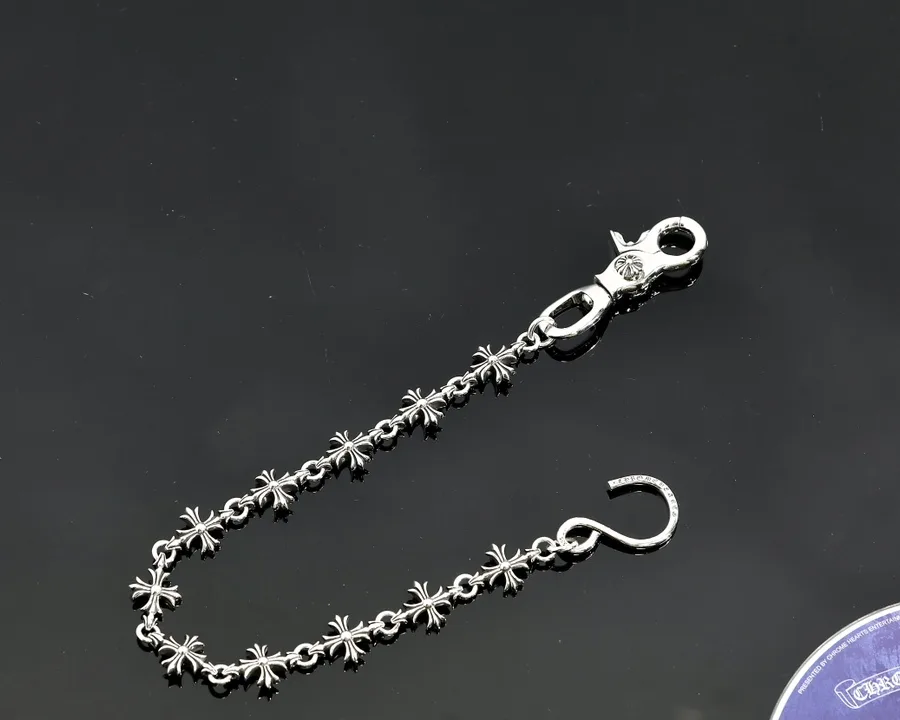 Цепочка Chrome Hearts с крестами Tiny CH Cross, вид сбоку