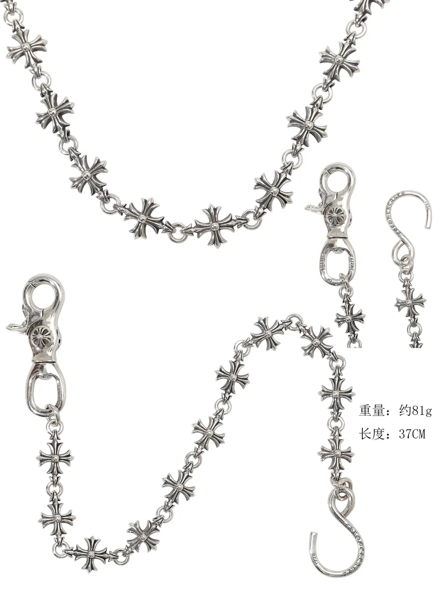 Инфографика с цепочкой Chrome Hearts, указанием веса 81 г и длины 37 см