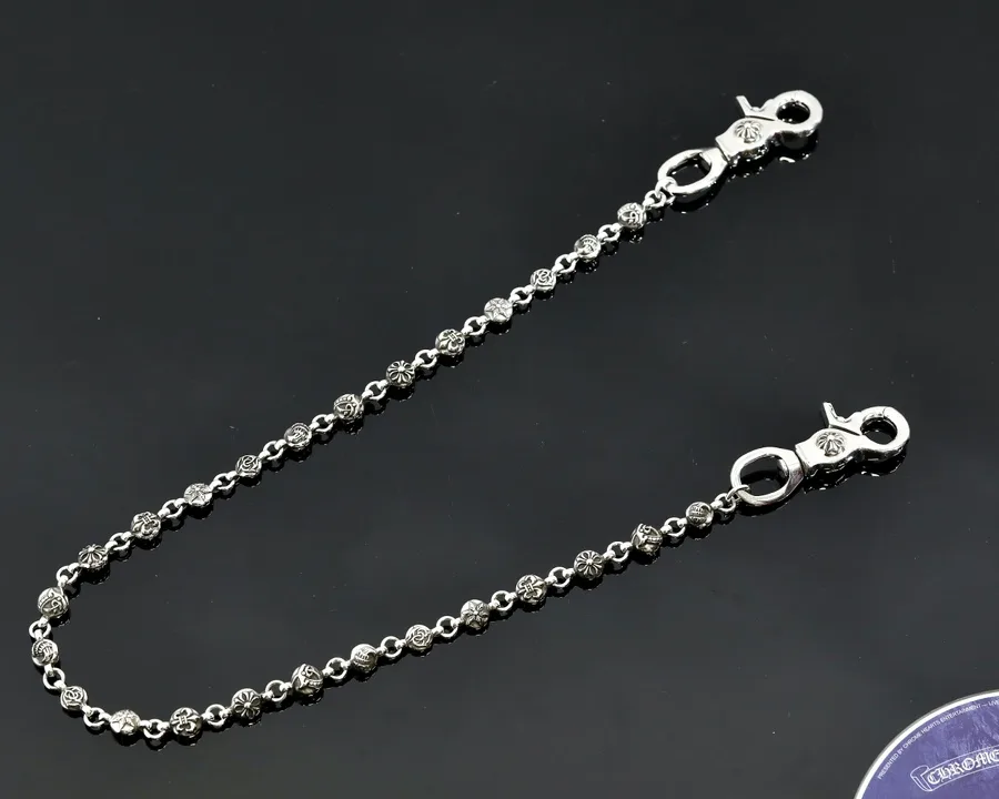 Длинная серебряная цепь для сумки и брюк Chrome Hearts