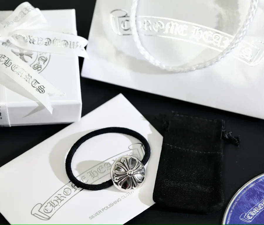 Комплект резинки для волос Chrome Hearts с фирменной коробкой, мешочком и салфеткой