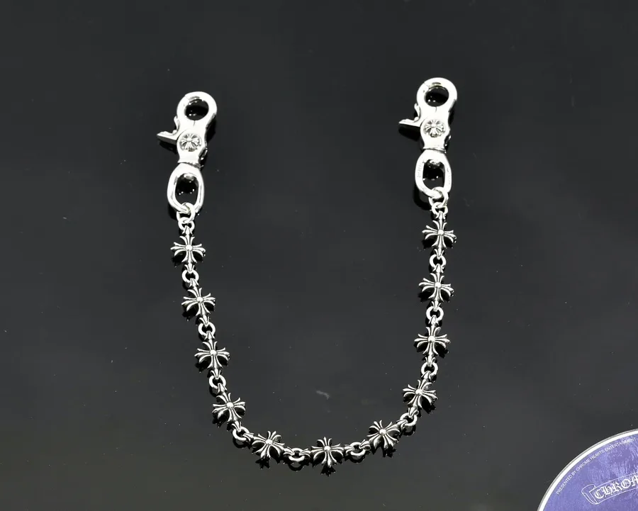 Серебряная цепочка для сумки и брюк Chrome Hearts полукругом