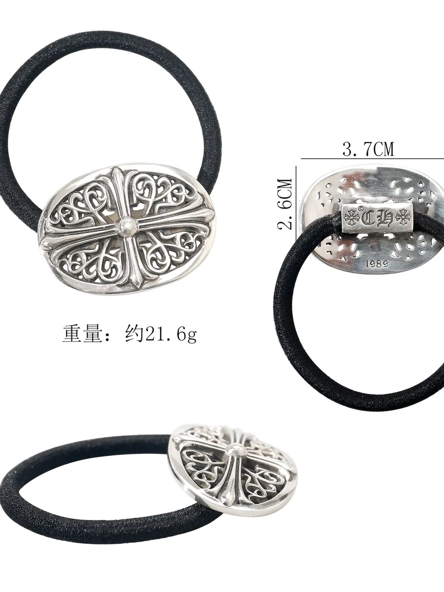 Схема размеров 3.7 на 2.6 см и вес изделия резинки Chrome Hearts