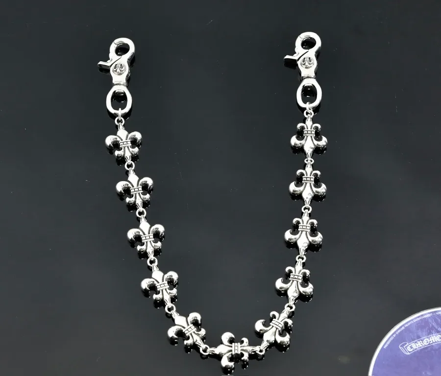 Цепь Chrome Hearts из серебра 925 пробы, выложенная полукругом