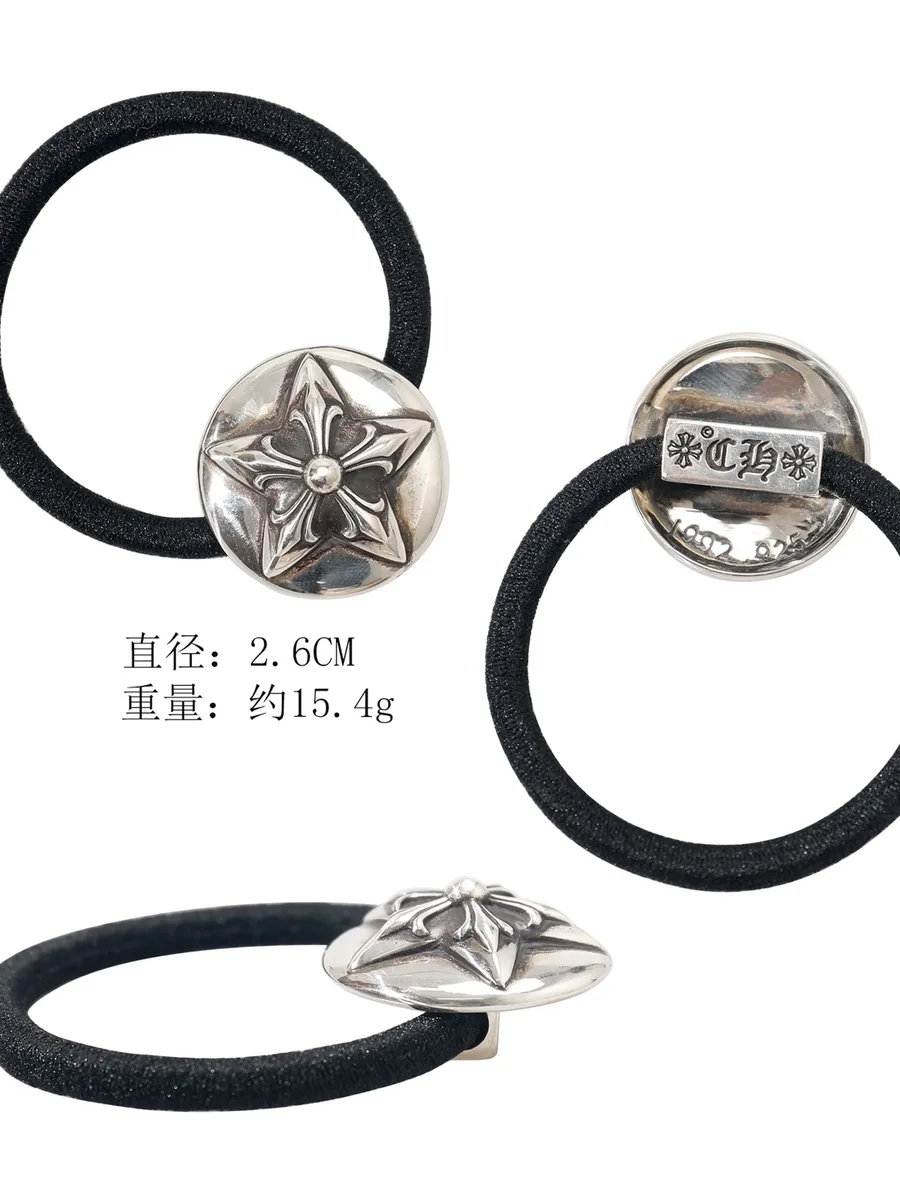 Схема с параметрами резинки Chrome Hearts Star: диаметр 2.6 см, вес 15.4 г